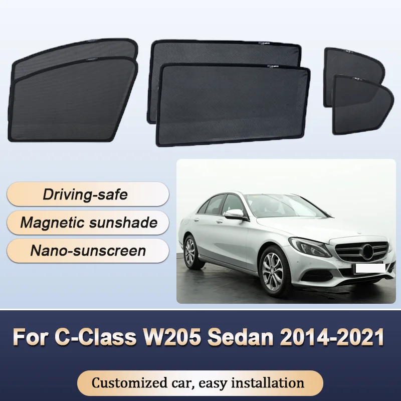 

Sun Shades For Mercedes-Benz C-Class W205 Sedan 2014-2021 Sunshades Magnetic Privacy Protection Visor Curtains Auto Accessories