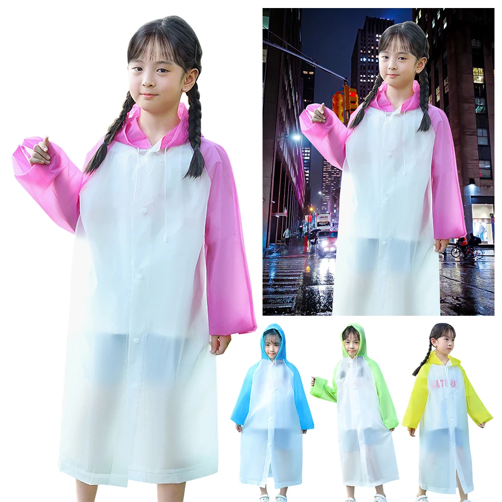 Non-disposable Children's Full-body Raincoat Primary School Students One-piece Thickened Raincoat EVA Children's Raincoat