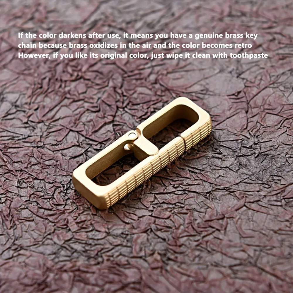 Durable Brass Mini Portable Keychain Simple Smooth Polished Keychain Hook Key Chain Clip Belt Use