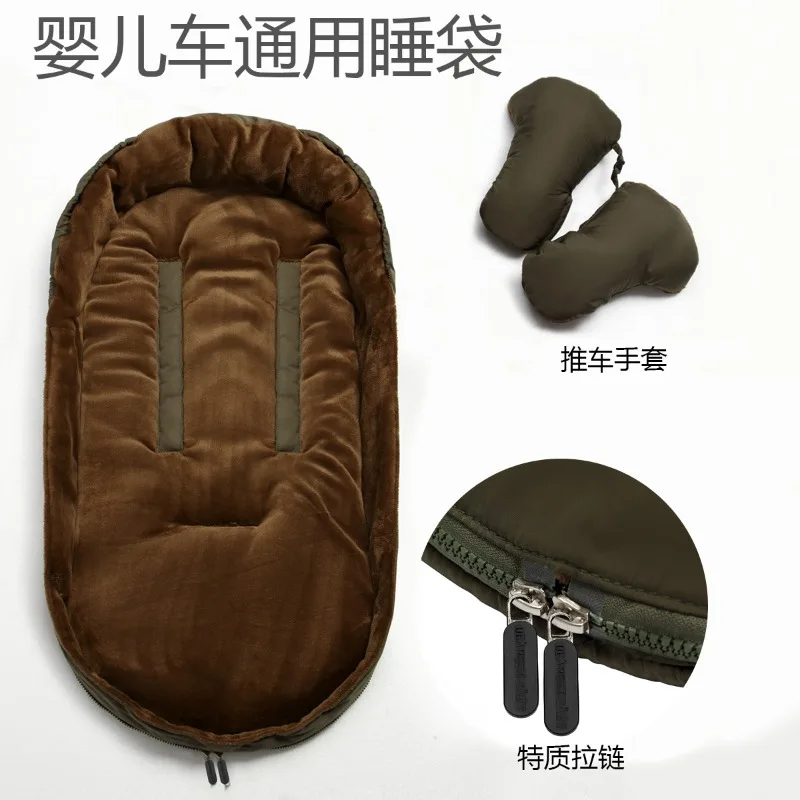 حقيبة نوم أطفال أوروبية وأمريكية مقاومة للرياح، عربة أطفال عالمية مقاومة للبرد، سميكة من الصوف #5