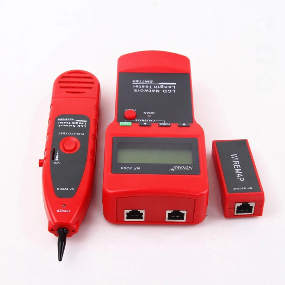 Alta Qualidade Multifuncional RJ45 LAN Cable Tracker, fiação Fault Detector, Comprimento Tester, NF-8208