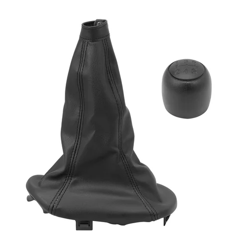 Imagen 2 del producto Pomo de palanca de cambios y polaina compatibles con Fiat 600 Seicento 1998-2010 735249804   con clip de seguridad