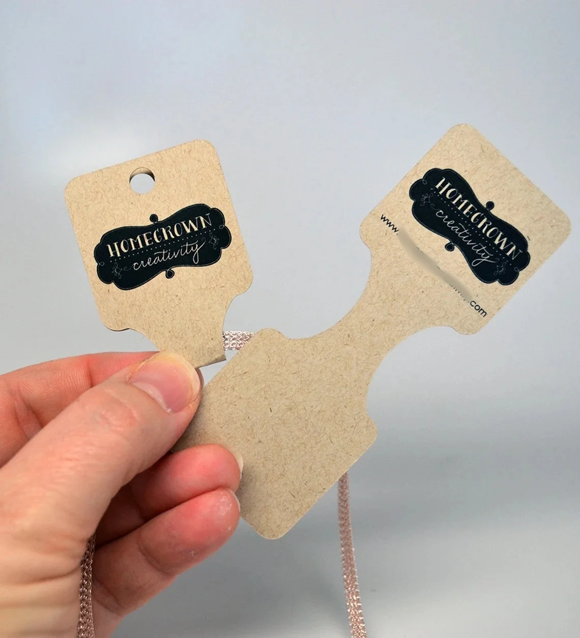 100 TAGS | Custom Fold Over Necklace Jewelry Tags Jewelry Display Personalized Product Hanging Cards