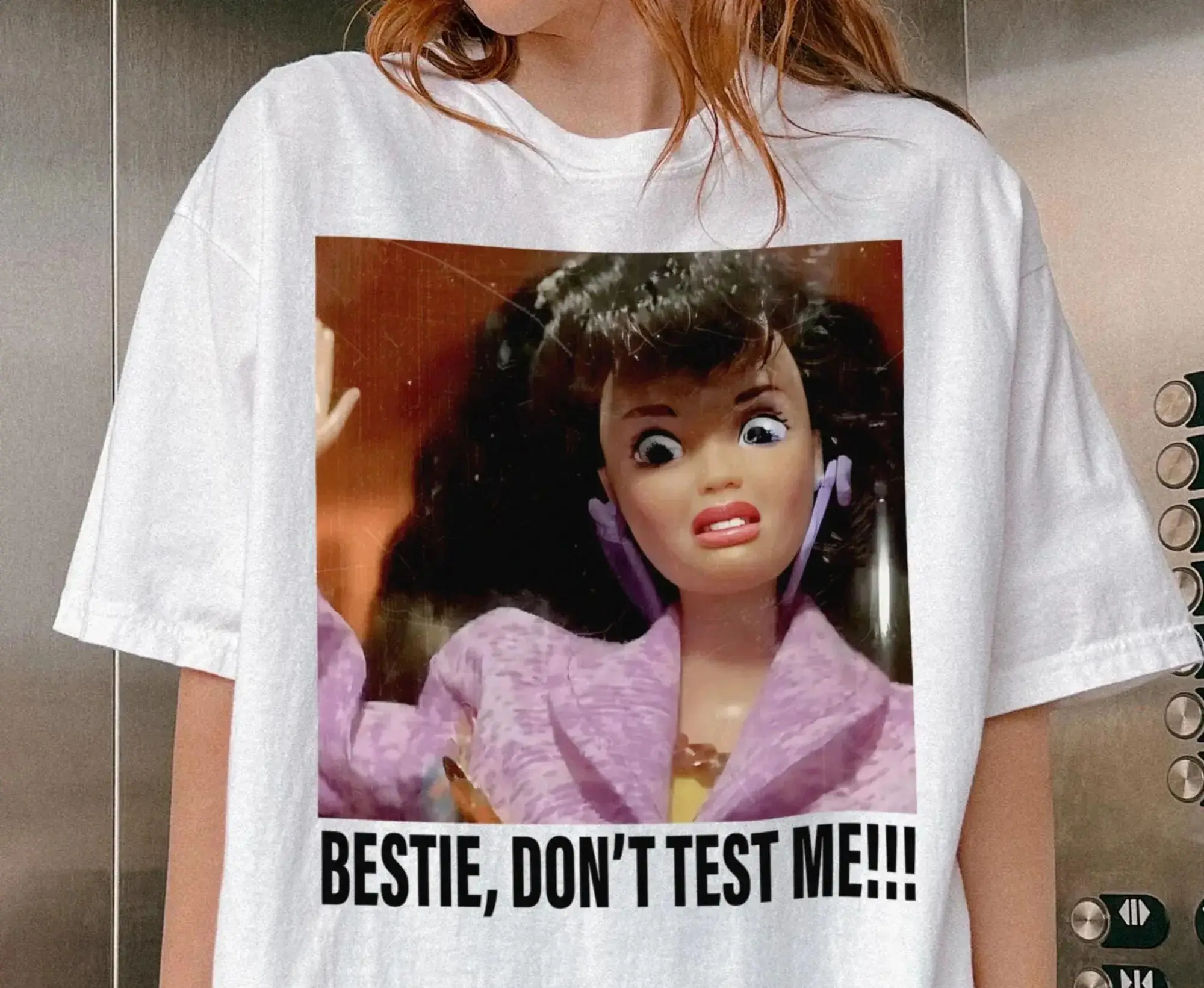 Y2k Tops Doll Face Meme Shirt Bestie Don't Test Me Shirt Sarcastic Specific Shirt Graphic Summer Fun Unique Doll T Shirt Unisex