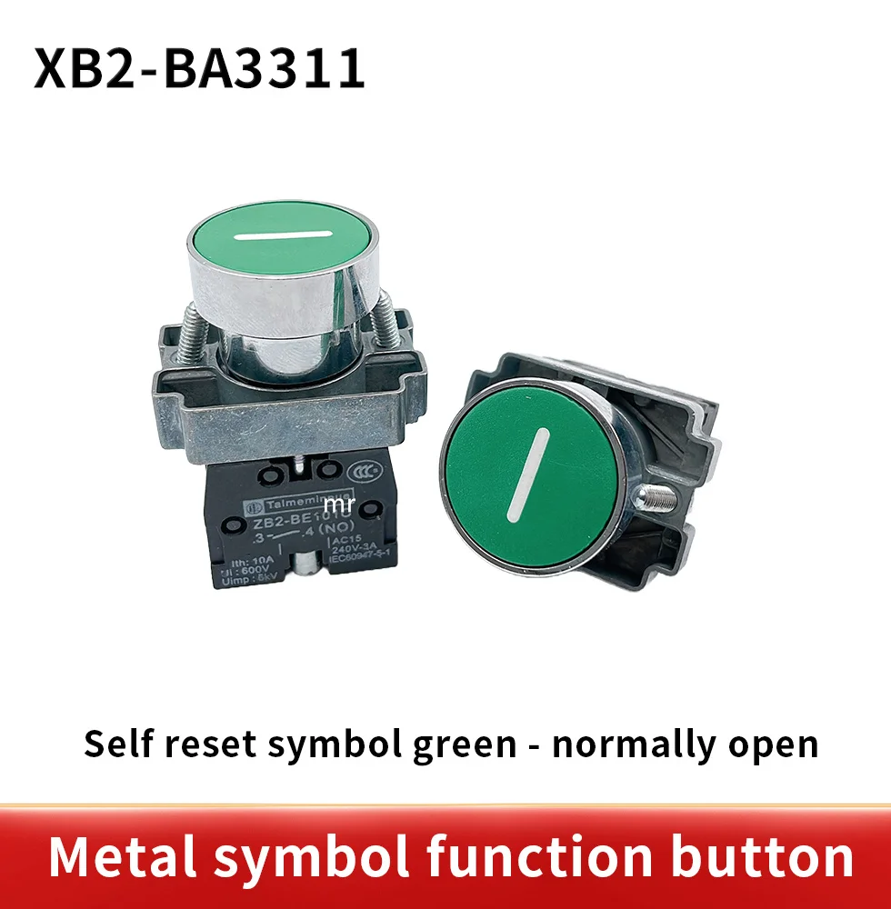 XB2-BA4342 XB2-BA4331 XB2-BA3351XB2- BA4322 XB2-BA3311 XB2-BA3341 NO/NC Momentary flat push button with mark switch 22mm 1PCS