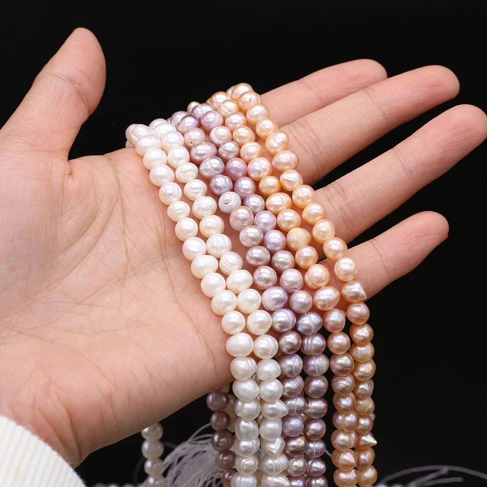 

Natural Freshwater Culture Pearl Beads White Purple Orange Loose Beads for Jewelry Making DIY Nacklace Bracelet Accessories