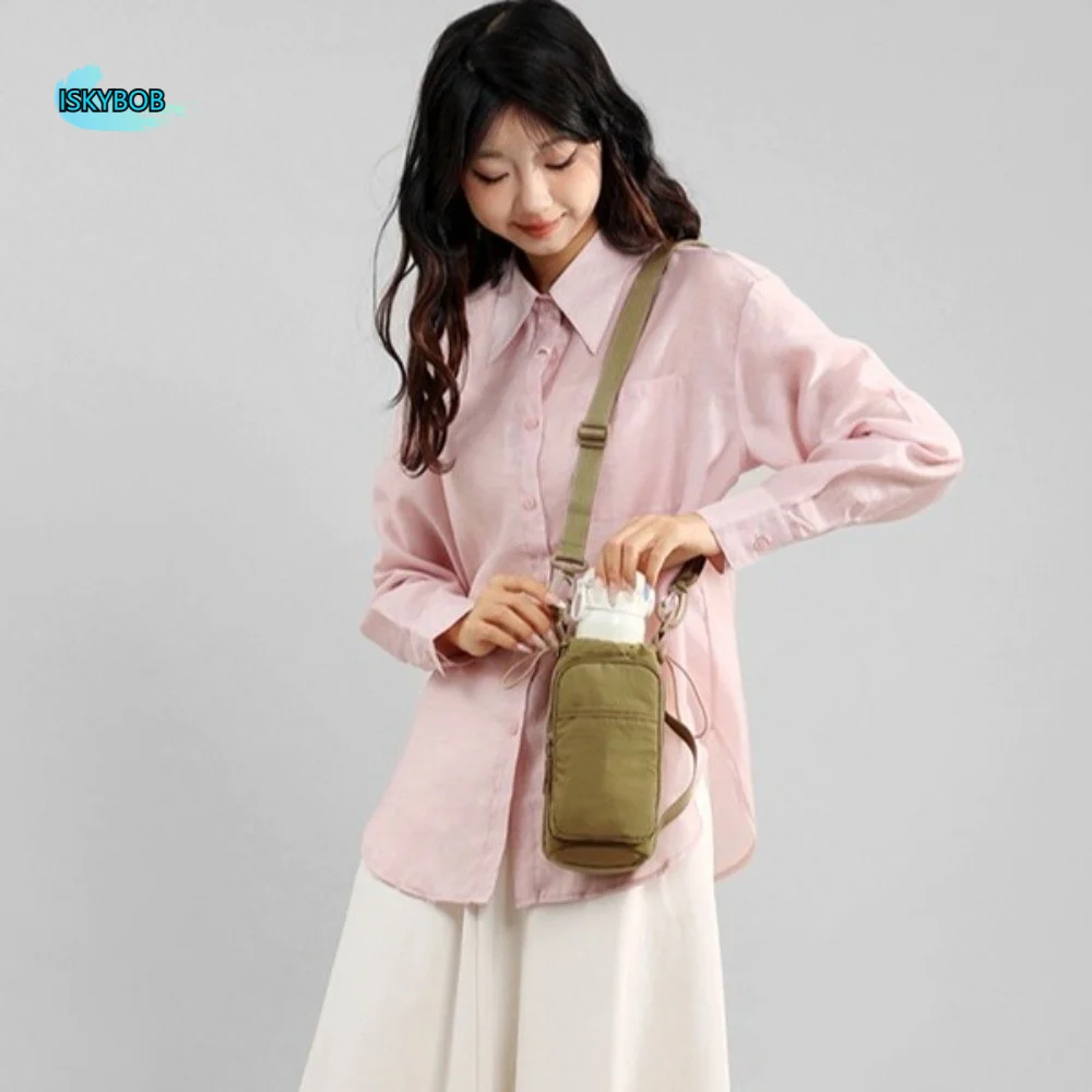 

Multifunctional Crossbody Phone Pouch Nylon Handhold Water Bottle Storage Bag Large Capacity Square Women's Fitness Bag Outdoor