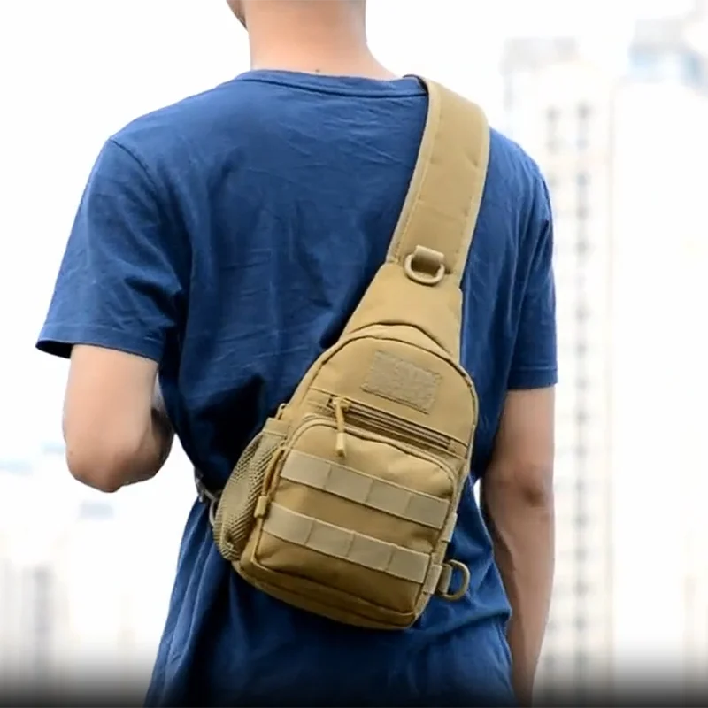 

Unisex Chest Bag Sports Riding Bags Men's Oxford Waterproof Outdoor Travel Sling Bag Lightweight Camouflage