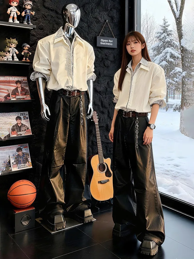 

White Striped Long Sve Men's irt Spring Autumn Casual Sle College Faion Outerwear Jaet Youth ular Breathable Sk...