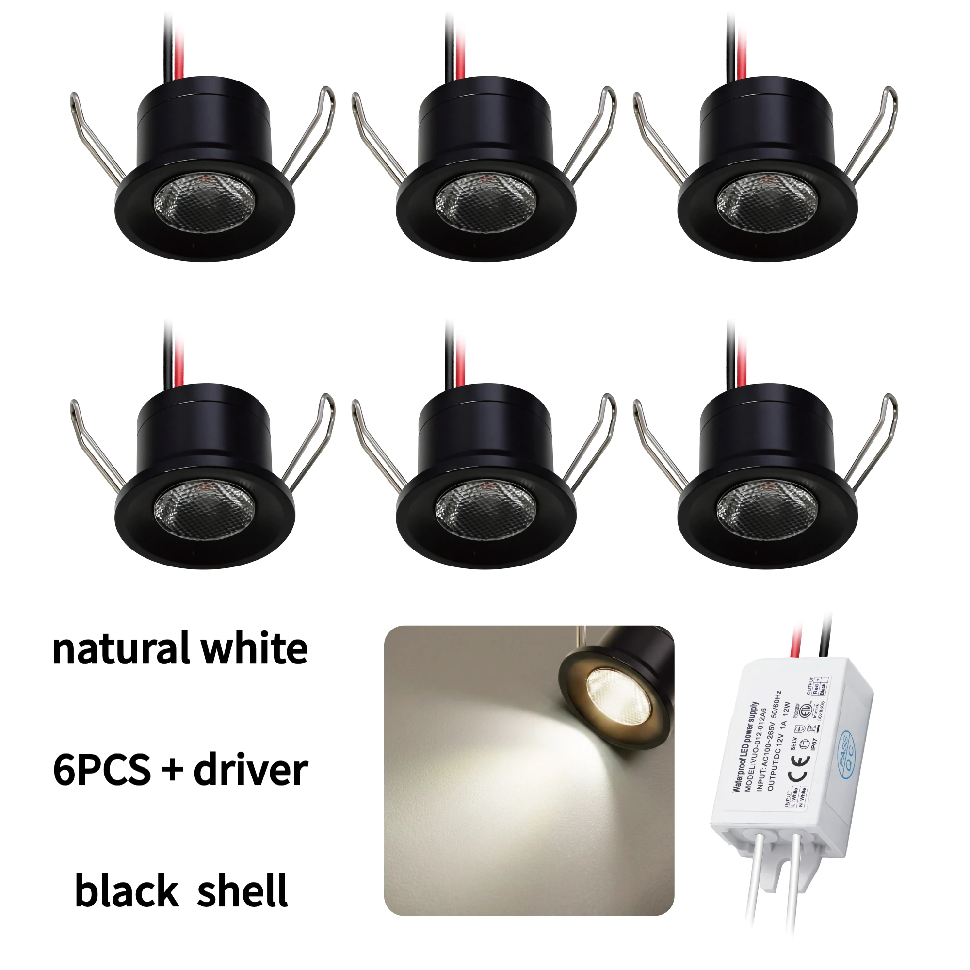 2W LED Zilver Mini Inbouwspot 12V IP65 Dimbare Plafond Downlights Trappen Kastlamp Buitenspot met Driver