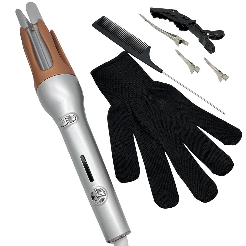 3 grades LCD display 32mm Silver Automatic Curling Iron Large Curling Female Hair Styling Tool Big Wave Salon Accessories Tool