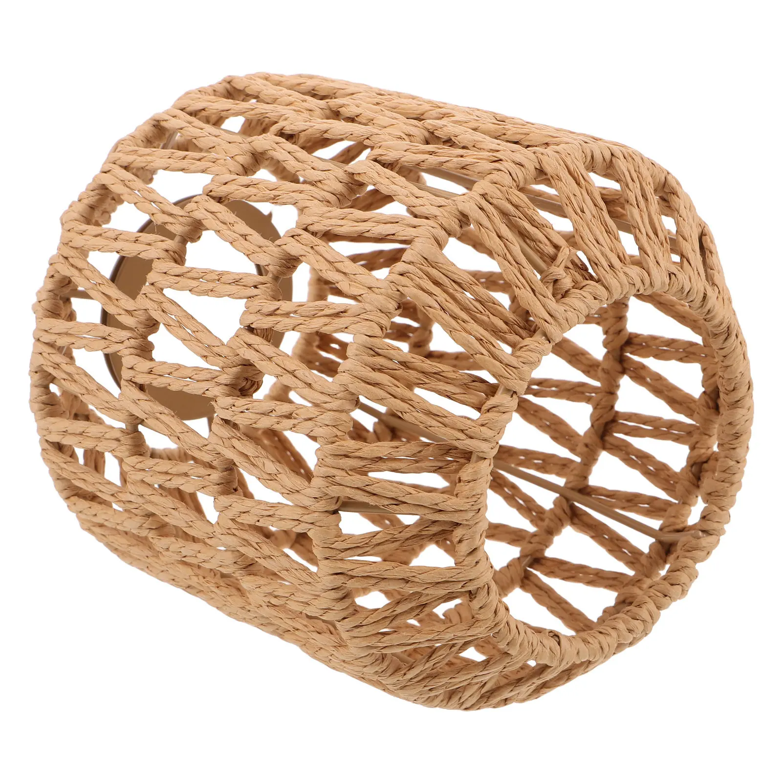 

Hand-Woven Paper Rope Lamp Shade Farmhouse Rustic Pendant Light Cover for Hot Pot Restaurants Coffee Shops Woven Hanging Ceiling