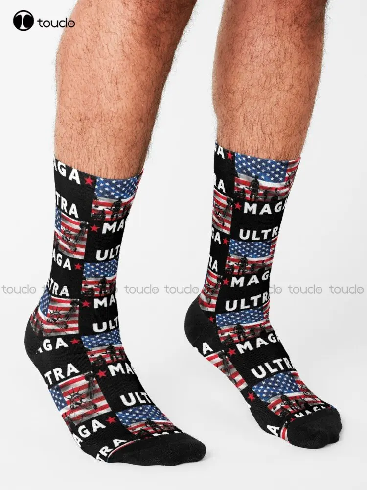 Ultra Maga American Flag Socks Sock Boots Personalized Custom Unisex Adult Teen Youth Socks Custom Gift Street Skateboard Socks