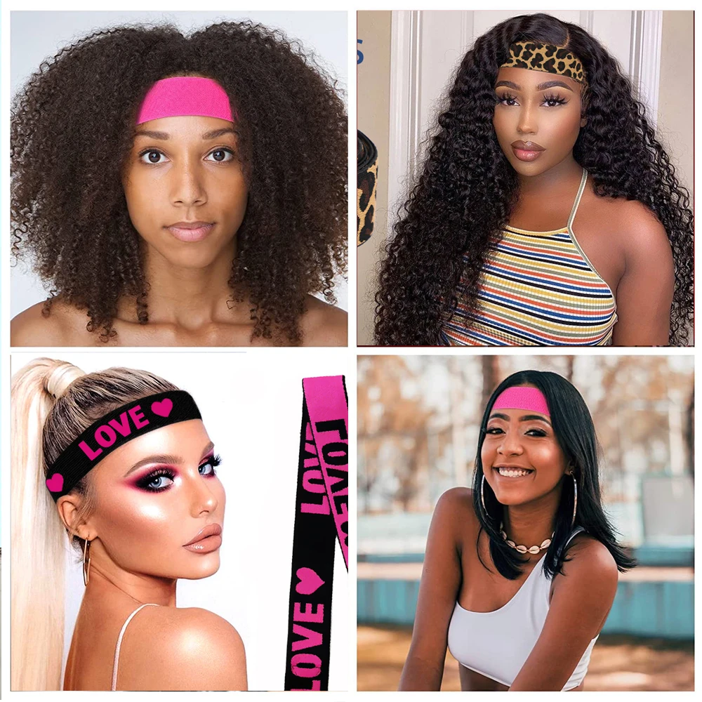 3 /1 قطعة شعر مستعار شريط مرن للشعر المستعار قابل للتعديل حافة وشاح رباط رأس مطاطي مع شريط سحري للنساء الدانتيل الباروكات