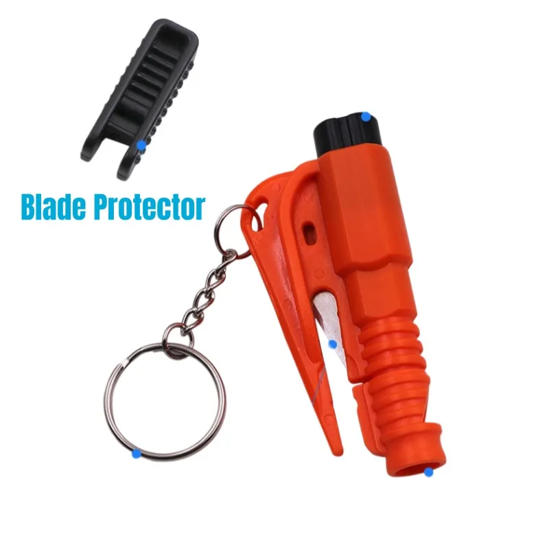 Car Safety Hammer Emergency Rescue Kit Key Chain Knife Life Saving Seat Belt Cutter Window Breaker Glass Emergency Hammer