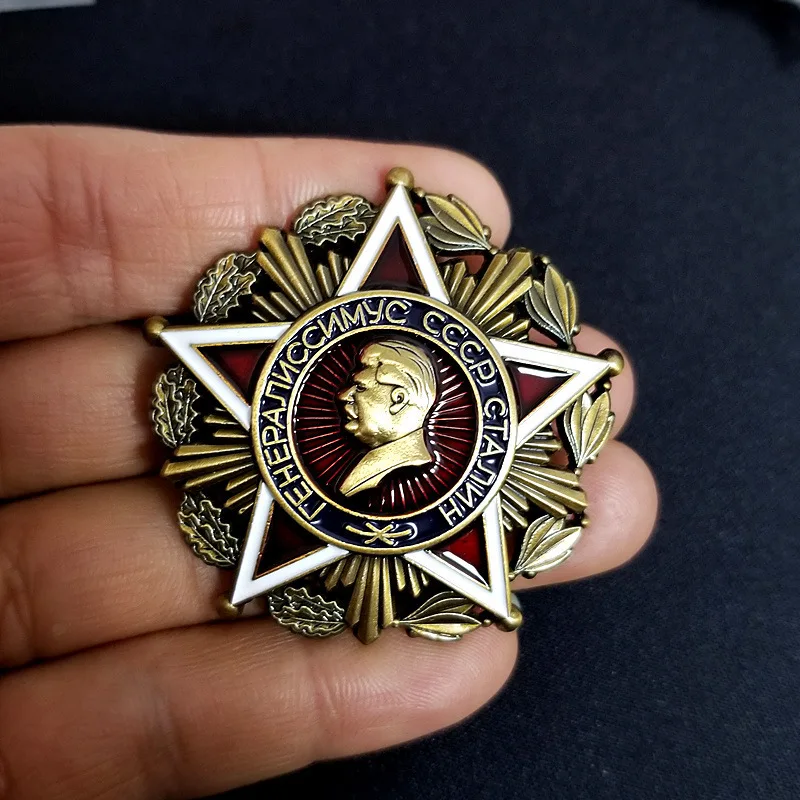 

1PC Five-pointed Star Stalin Marshal's Commemorative Badge Brooch Cap Badge