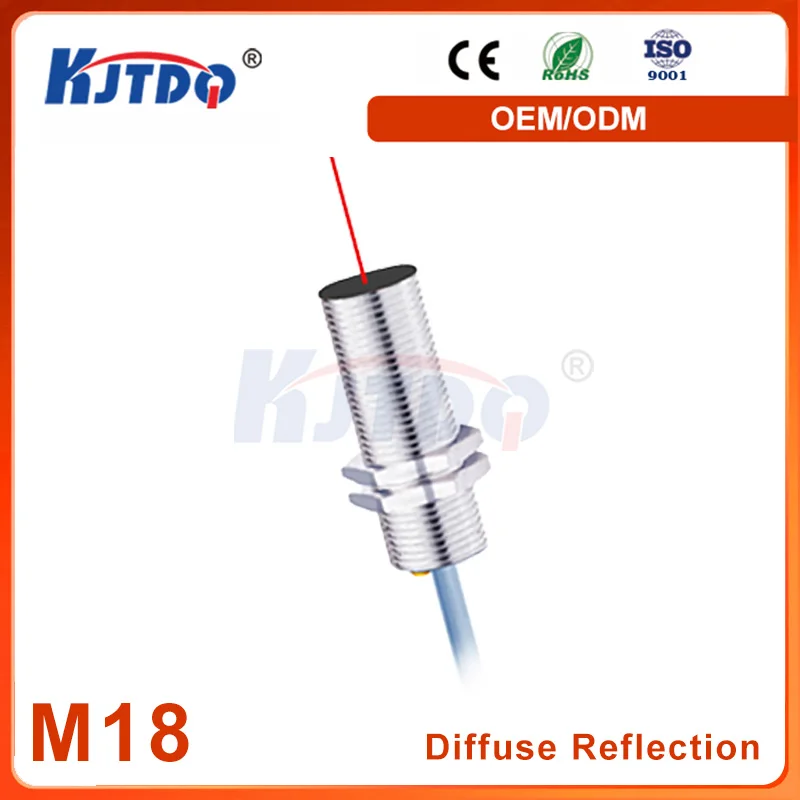 M18 High Quality IP67 NPN PNP NO NC 12V 24V 36V Sn 30m Through Beam Reflection Laser Sensor High precision