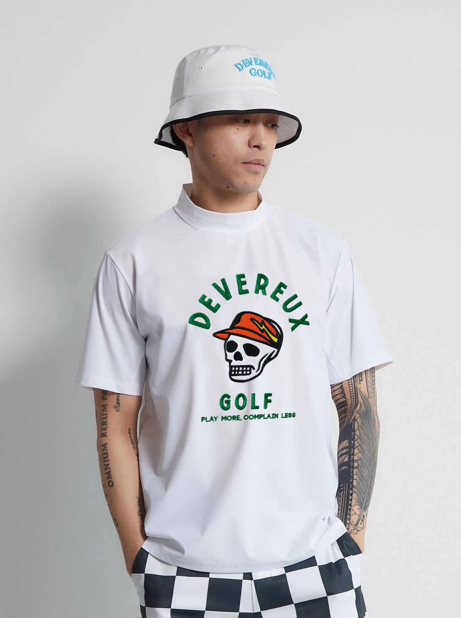

2025 New Devereux Golf T Shirt Speed Dry Ice Silk Stretch Semi High Neck Short Sleeve Loose Comfortable Sports Fashion Top