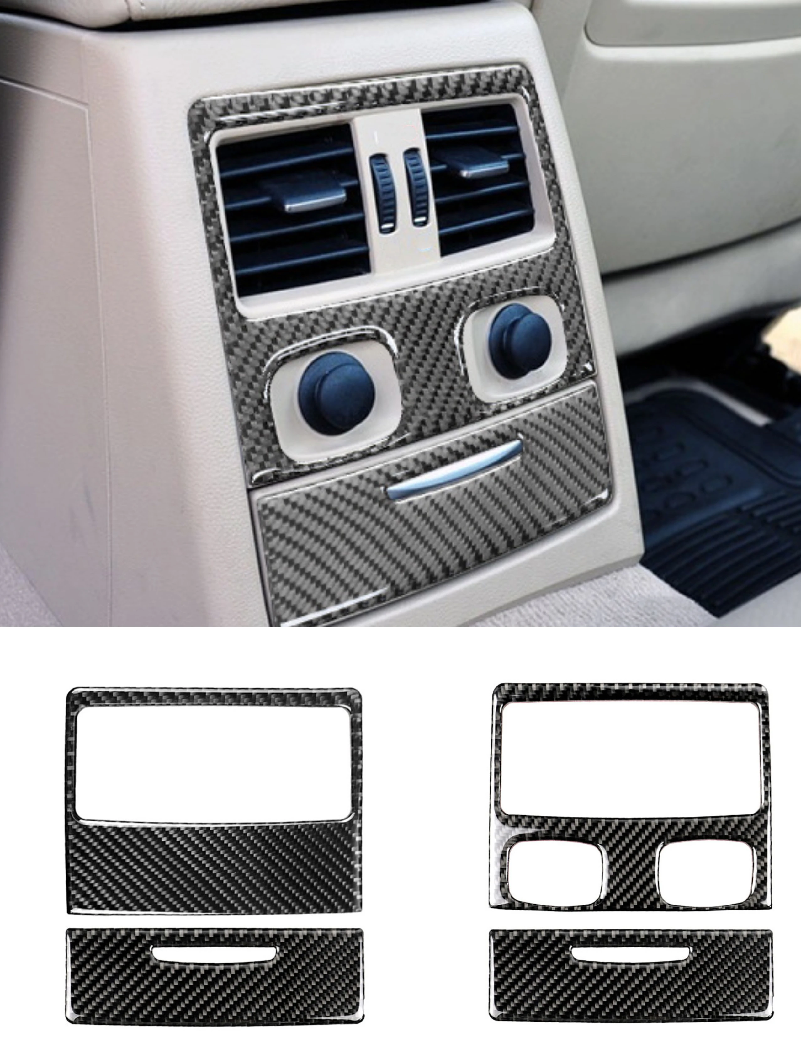 

for BMW 3 Series E90 E92 2005-2012 Rear Seat Air Conditioner Outlet Vent Decoration Cover Trim Decal Car Accessory Carbon Fiber