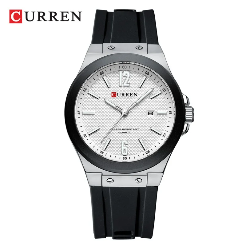 CURREN 8467 New Simple Men's Sports Quartz Watch Silicone Strap Waterproof Calendar Night Light Men's Leisure Watch reloj hombre