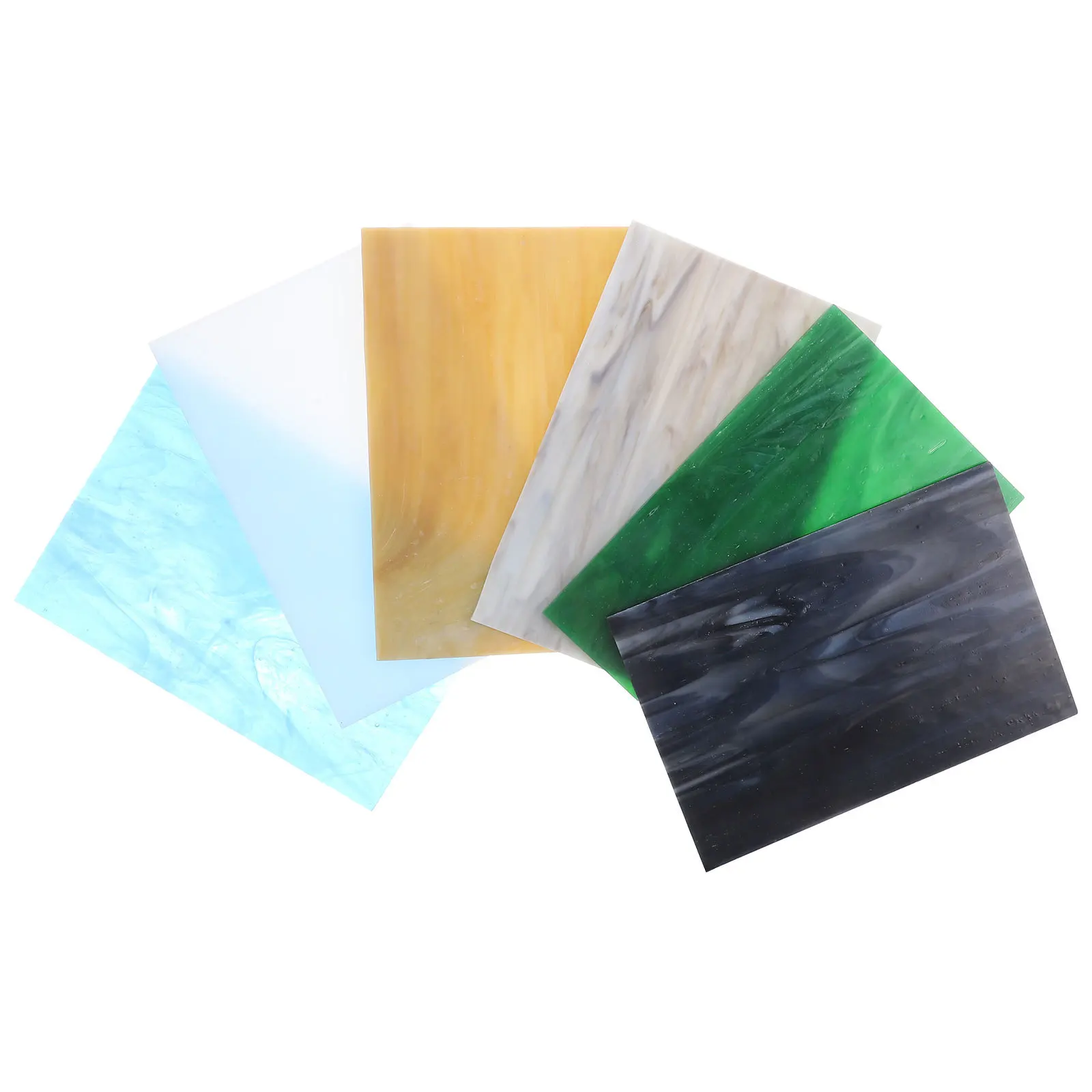 

6 Sheets Colored Glass Stained Glass Sheets Cathedral Mosaic Tiles DIY Crafts Supplies Home Decoration Garden Art