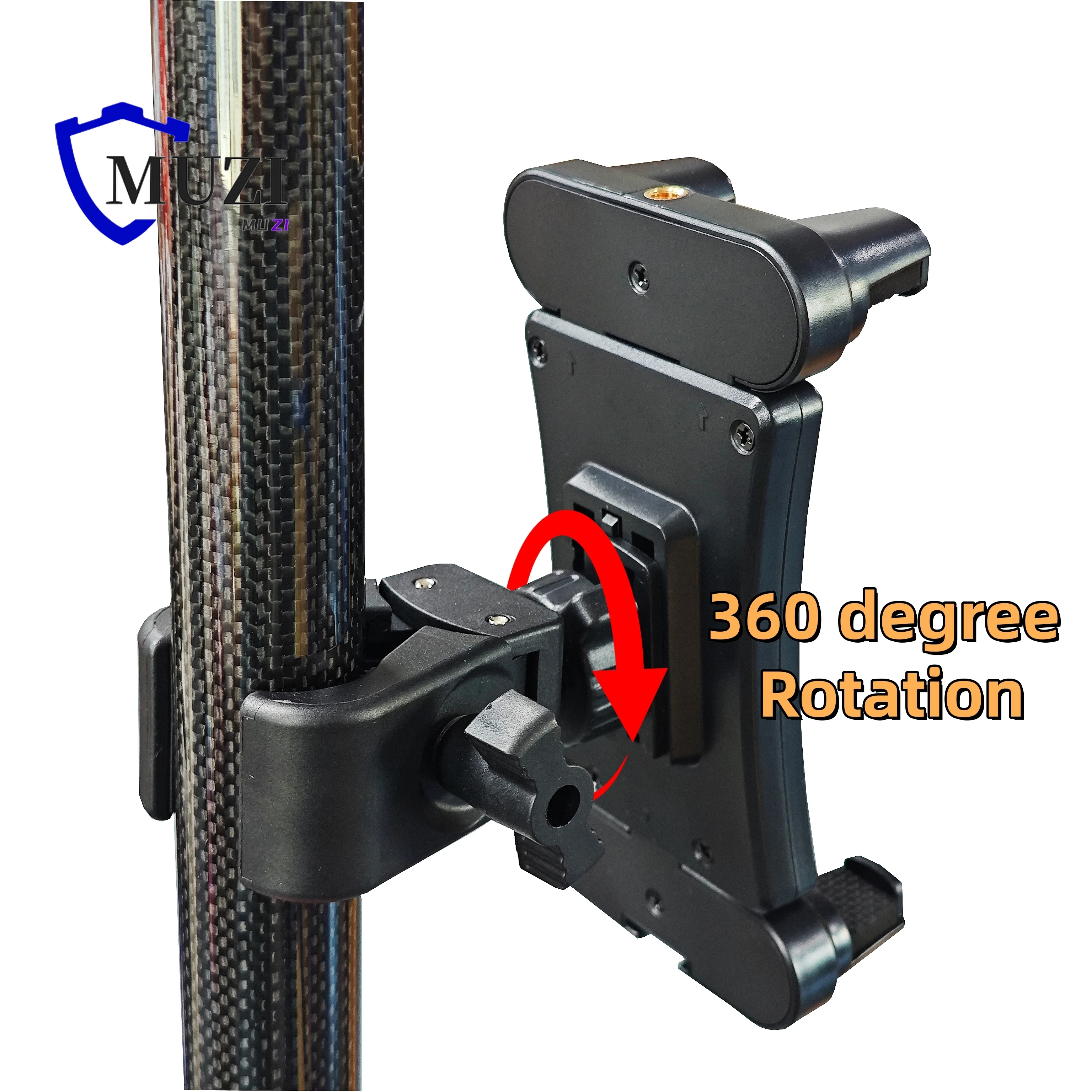 Multipurpose Holder Phone Tablet Bracket Clamp on Mount for Surveying Pole Tripod Data Collector Controller GPS GNSS Pole Clamp