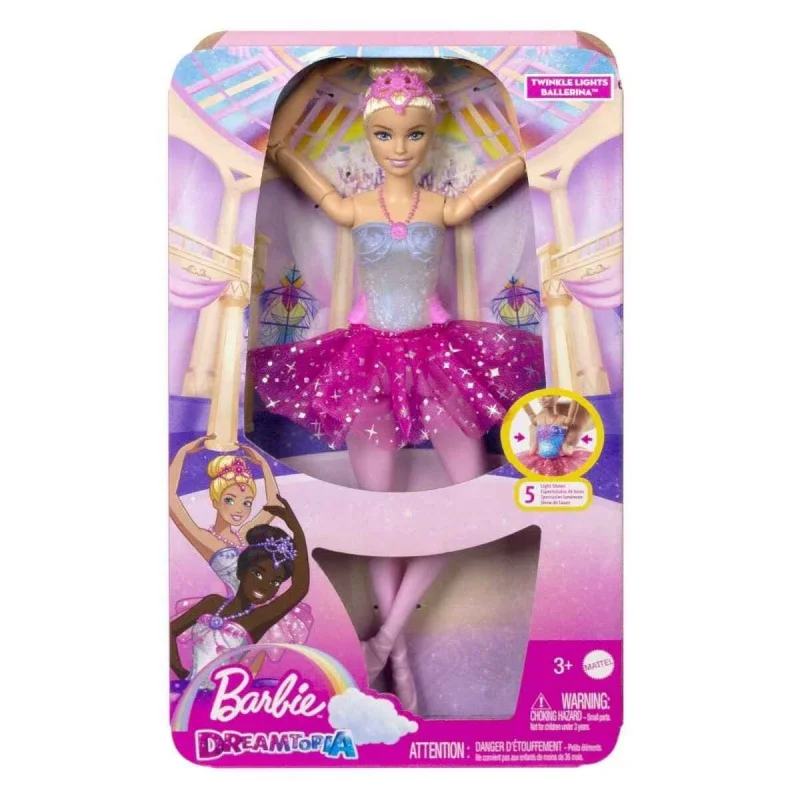 Barbie Fashionista Sweetheart Dreamtopia Twinkle Light Ballerina Doll Light Up Ballet Toy For Role Play Collection Holidays Gift