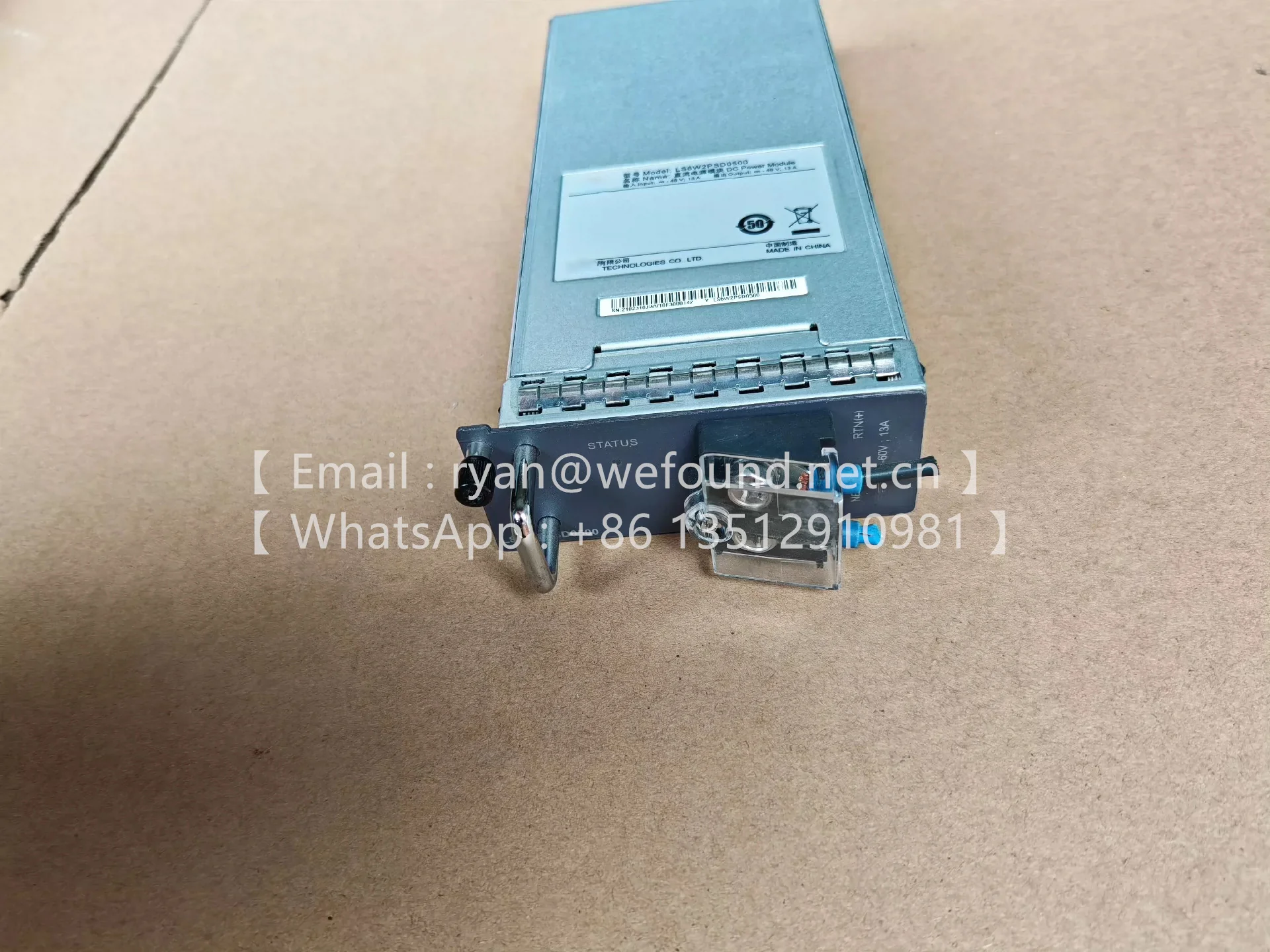 

LS6W2PSD0500 02310JWV Выключатели серии S6700 Аппаратное обеспечение Модуль питания постоянного тока 500 Вт