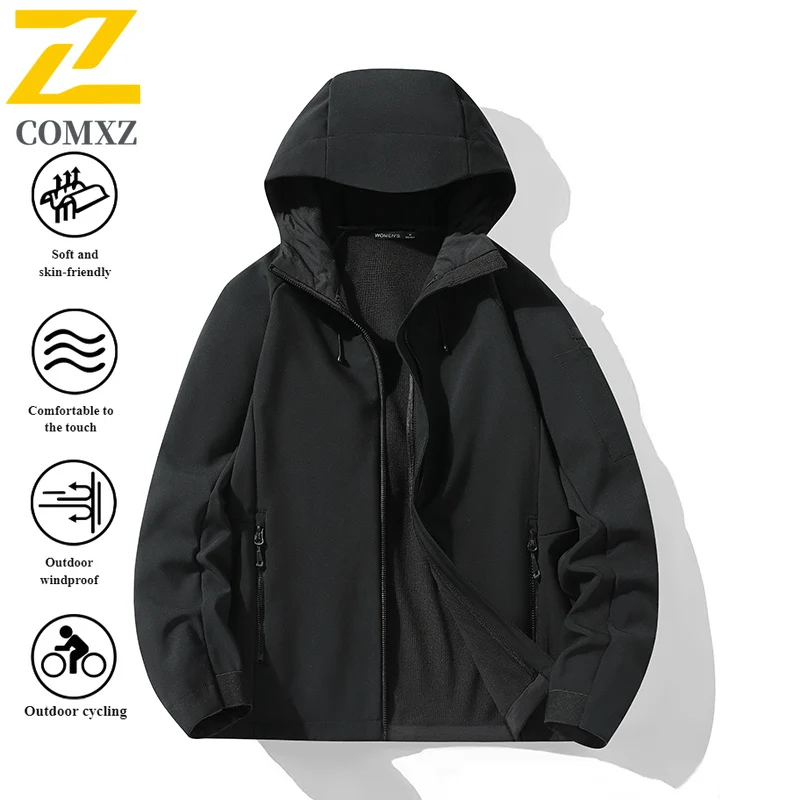 

EiAO Couple's Softshell Jacket Windproof Thermal Hooded Outdoor Coat for Hiking Camping Fishing All-Season Fleece Lined 2025