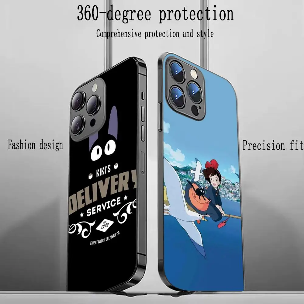 Fashion pop character Kikis Phone Case For iPhone 16 15 14 13 12 11 X XR XS 8 Plus Mini Pro Max Soft black Shockproof Cover