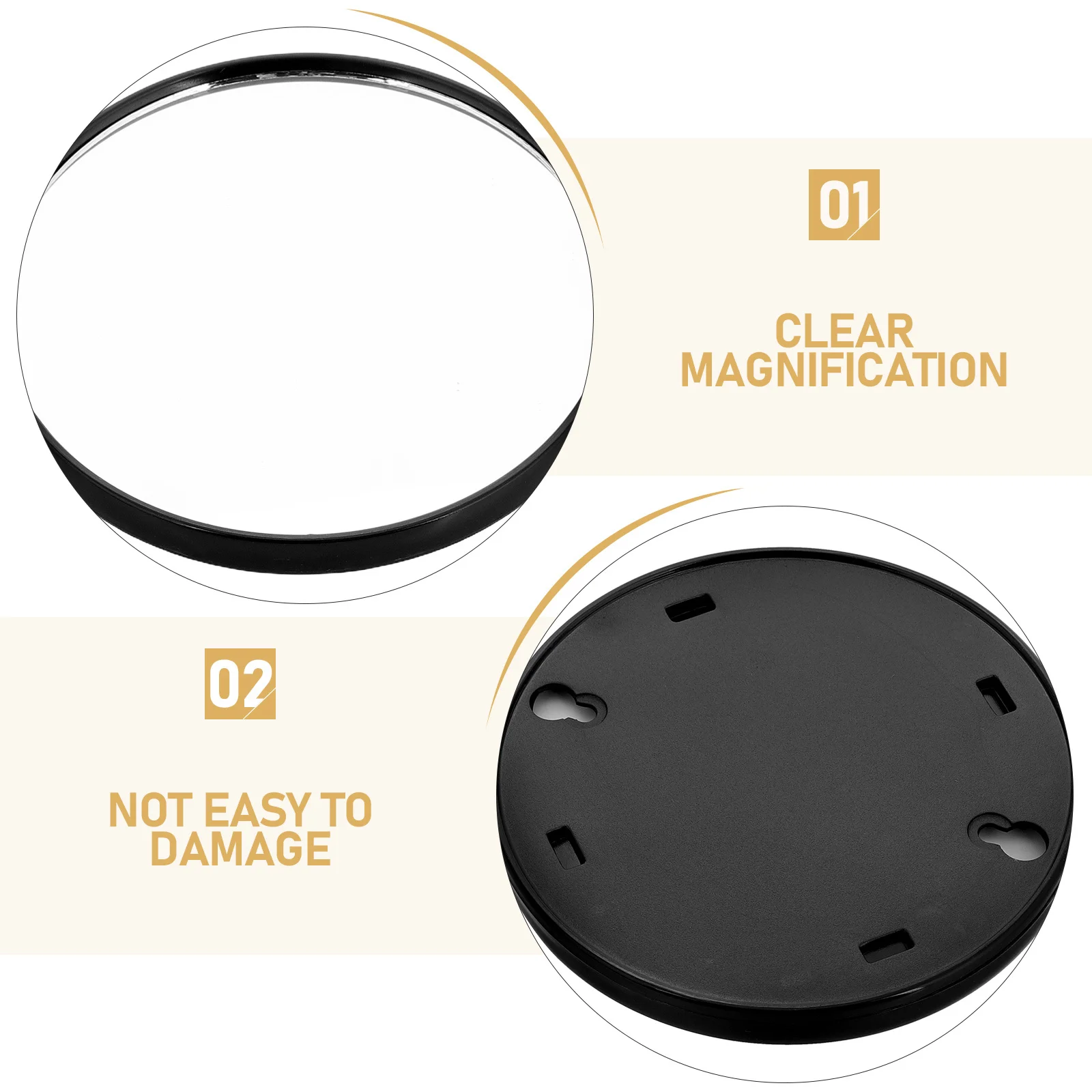 3 pçs espelho de ampliação de beleza preto portátil 5x ampliação espelho de viagem compacto para aplicação precisa e