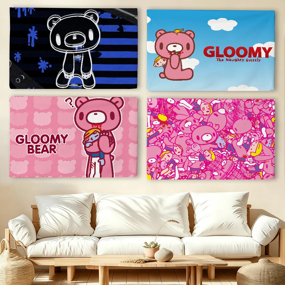 Cartoon cute G-Gloomy B-Bear flag For Living Room Home Dorm Decor Wall Outdoor Camping Party Banner Gifts