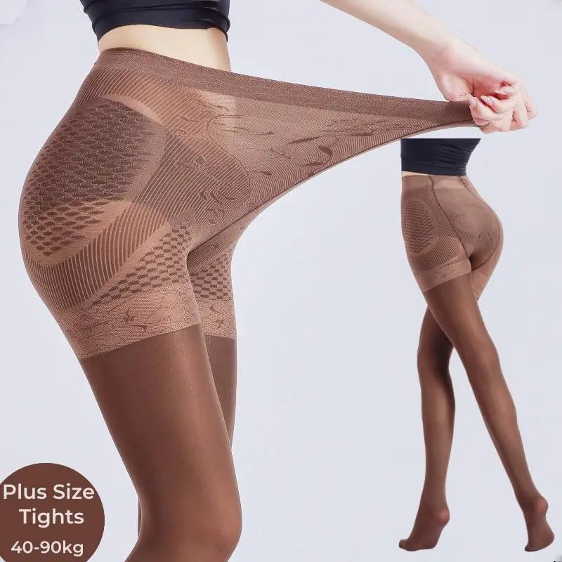 

NEW 90KG Women Tights Plus Size 120D Autumn Winter Warm Lined Pantyhose High Waist Female Stretchy Slim Skinny Tights