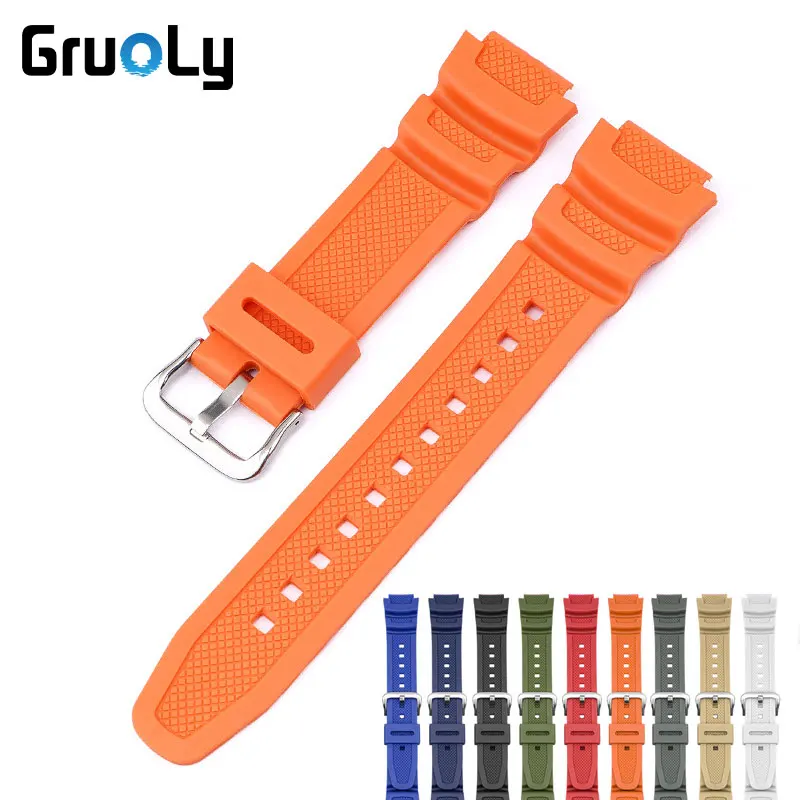 18mm Rubber Watch Strap For Casio AQ-S810W S800W SGW-300H/400H/500H MRW-200H AE-1000W AE-1300/1200 W-S200H/800H/216H/735H Band