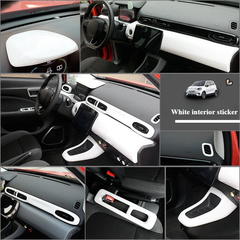 Suitable for zero run T03 interior modified instrument panel center console outlet door decoration paste white paint