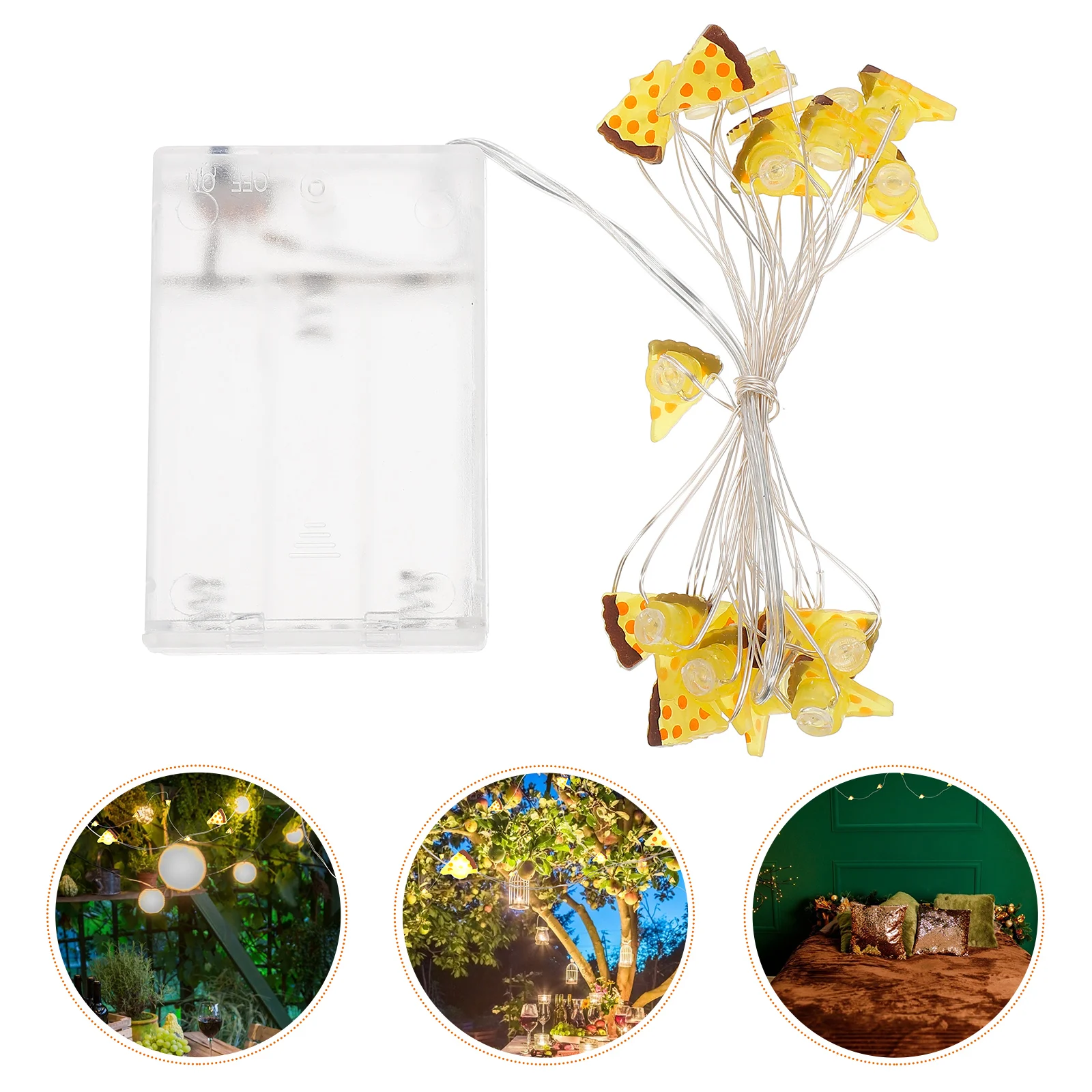 

20 Mini Pizza Shape LED String Lights Copper Wire Decoration for Wedding Party Bedroom Garden Outdoor Pizza String Lights