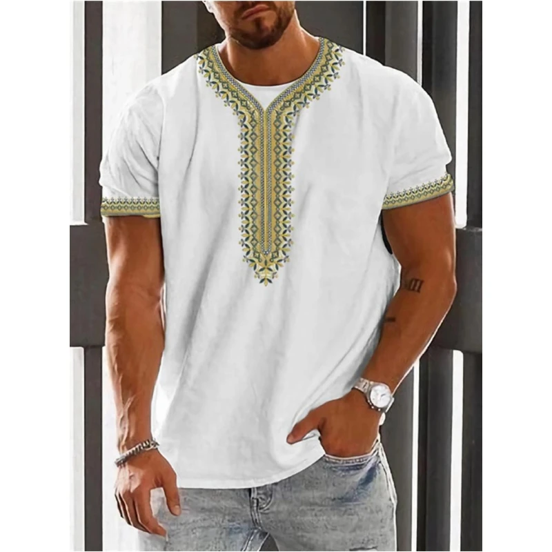 Vintage Ethnic Graphics T Shirts Summer Fashion Short Sleeve 3D Printed Mens T-shirts Casual Streetwear Oversized Breathable Tee view 2