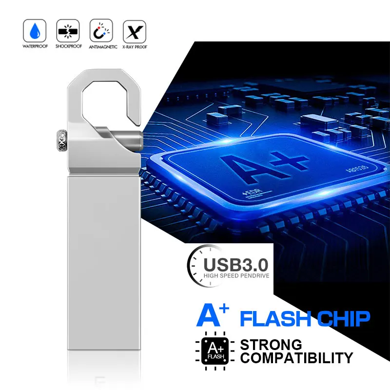 Pendrive 128GB 64GB 32GB 16GB 8GB Usb 3.0 Flash Drive 256Gb Pen Drive Real Capacity Memory Stick with Key Chain USB Flash Disk