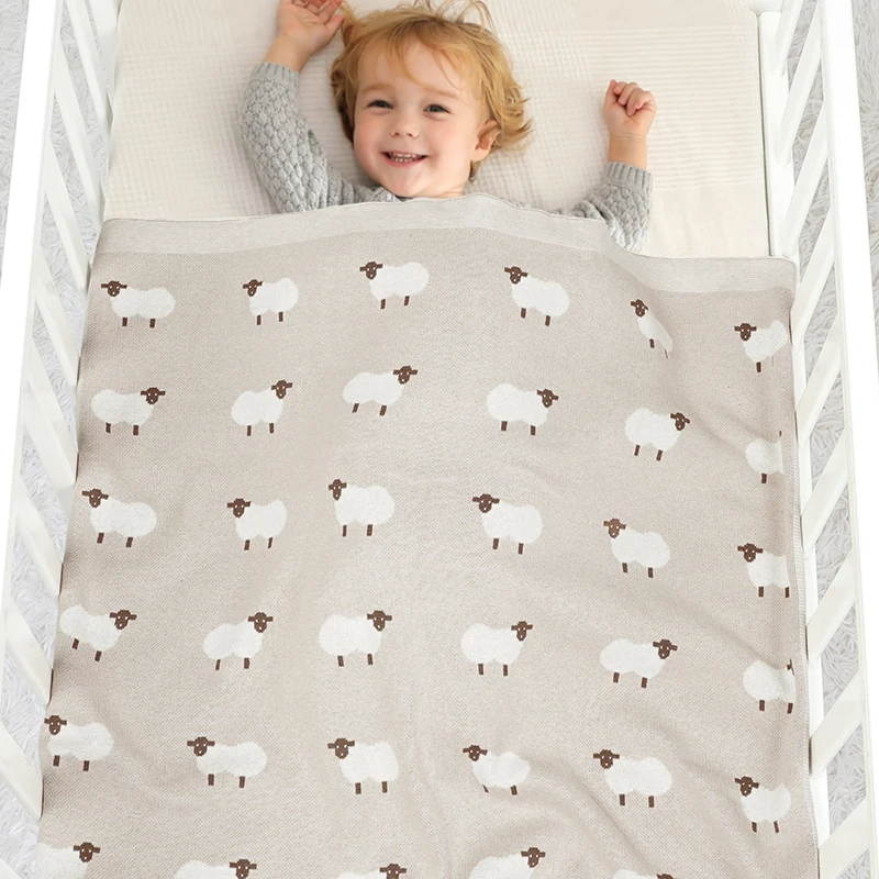 الرضع طفل البطانيات القطن 90*70 سنتيمتر كيس النوم لطيف الكرتون الأغنام الوليد صبي فتاة الفراش لحاف متماسكة عربة قماط لينة منقوشة