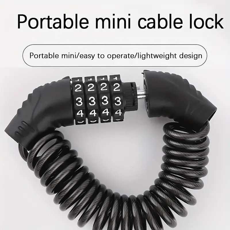 

1pc Bike Lock Cable with Extendable Steel Wire, Lock Mountain Bike Motorcycle Anti-theft Password Bag Lock Helmet Lock
