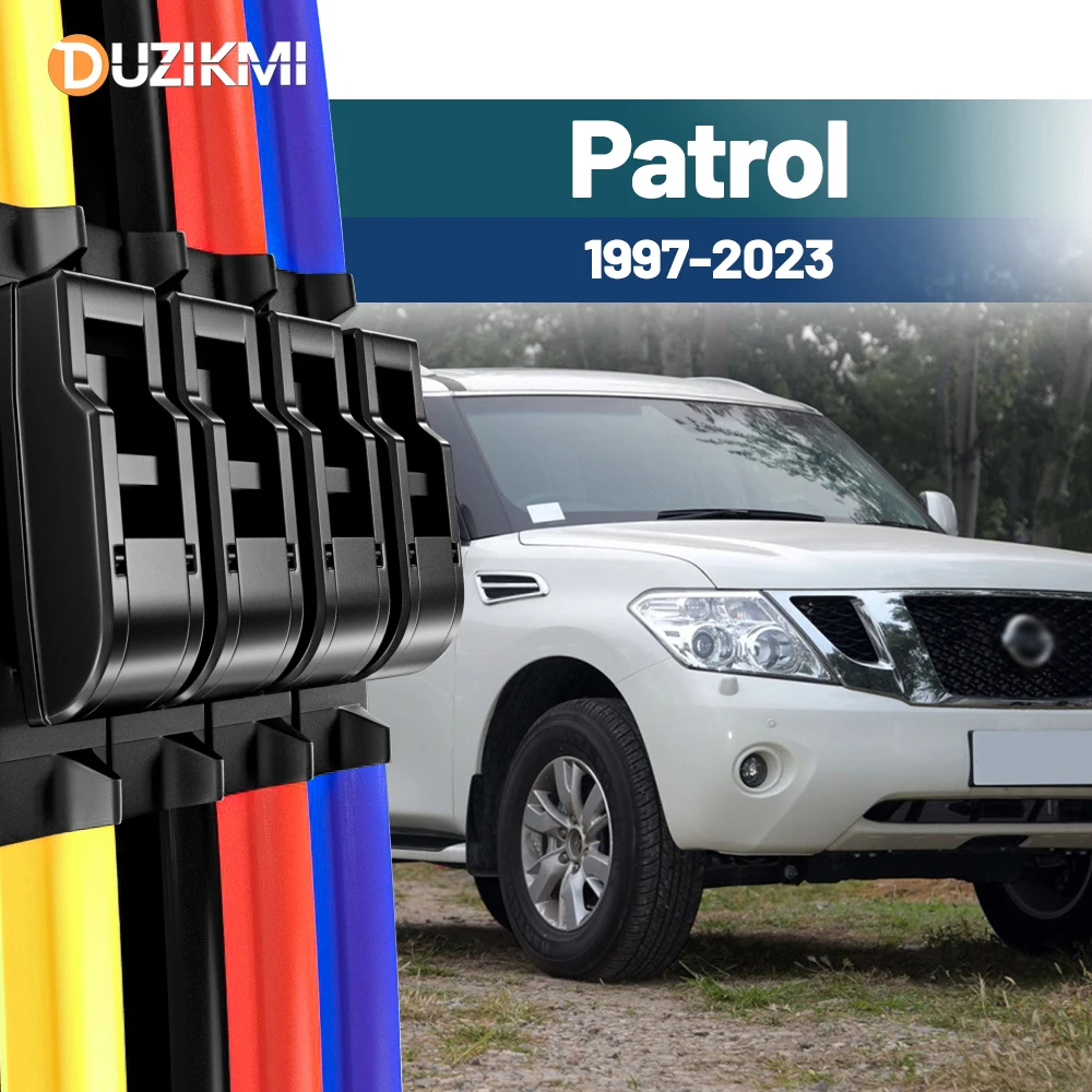 Für Nissan Patrol Y61 Y62 1997-2023 2014 2015 2016 2017 2018 2019 2020 2 stücke Frontscheibe Scheibenwischerblätter Rot Blau
