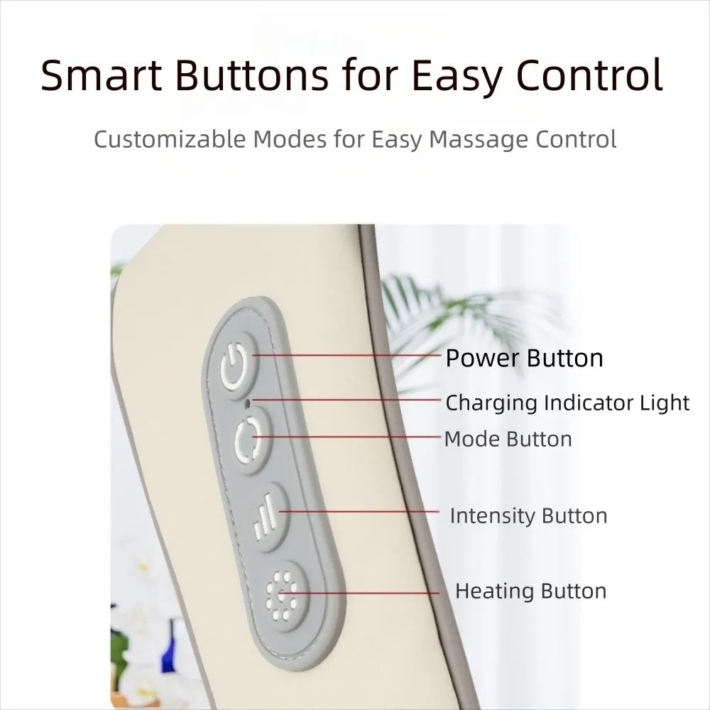 

Беспроводной массажер для шеи и плеч, портативный массажер для шеи, массажная шаль для разминания, практичный USB перезаряжаемый массажер для глубоких тканей