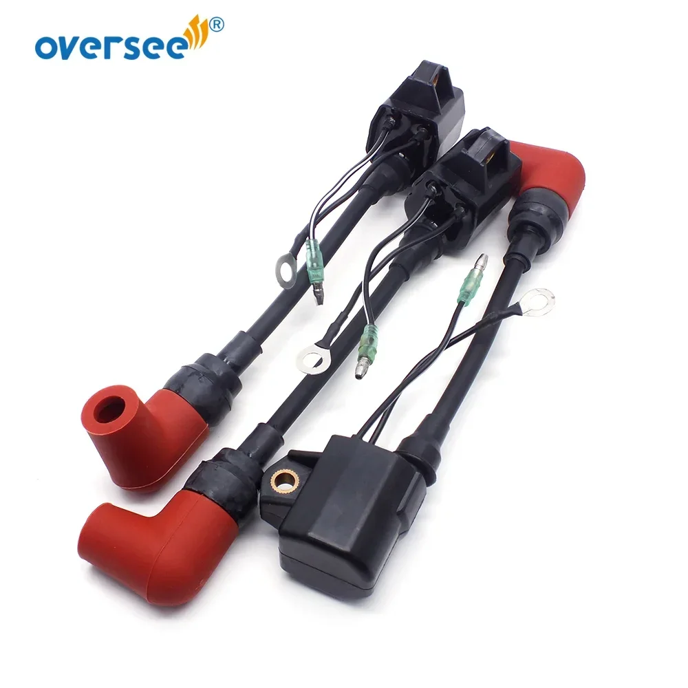 Oversee 697-85570 Ignition Coil For Yamaha Outboard Motor Parts 2T 75HP 697-85570-00 New Type Motor With Plug Cap 663-82370-01