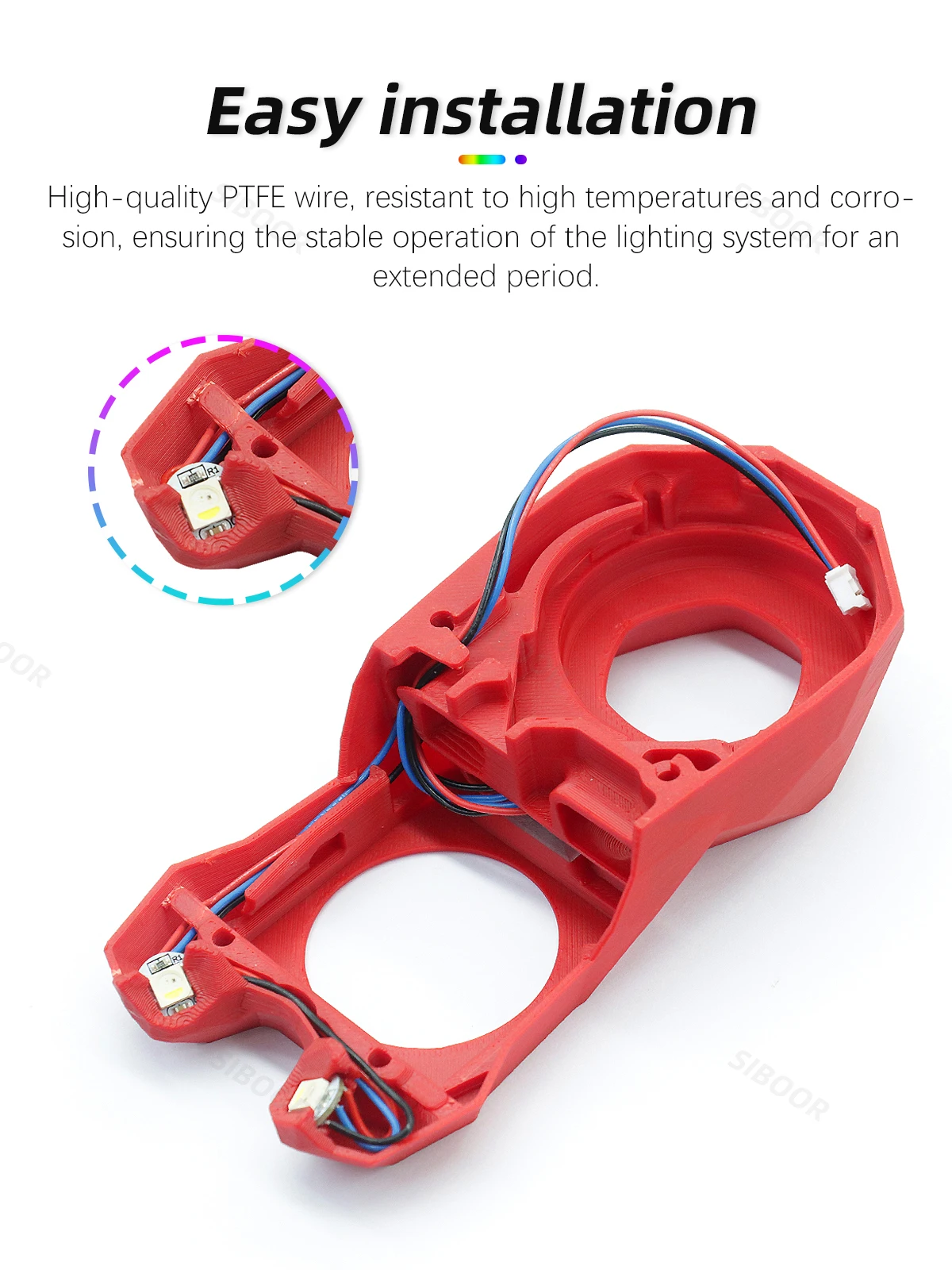 Voron 2.4 Stealthburner Light Strip, RGBW Lâmpada Beads, Uso para Teflon, Fio Resistente ao Desgaste, Pronto para Instalar, Hotend