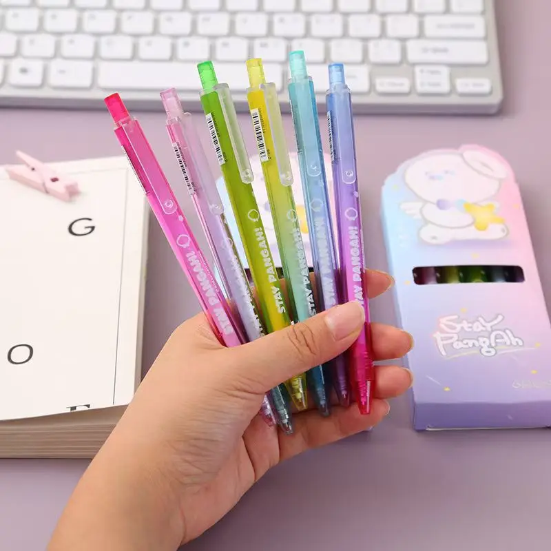 

Гелевые ручки Fine Point 0,5 мм, 6 шт., черные выдвижные гелевые ручки, прозрачный корпус ручки премиум-класса, быстросохнущий