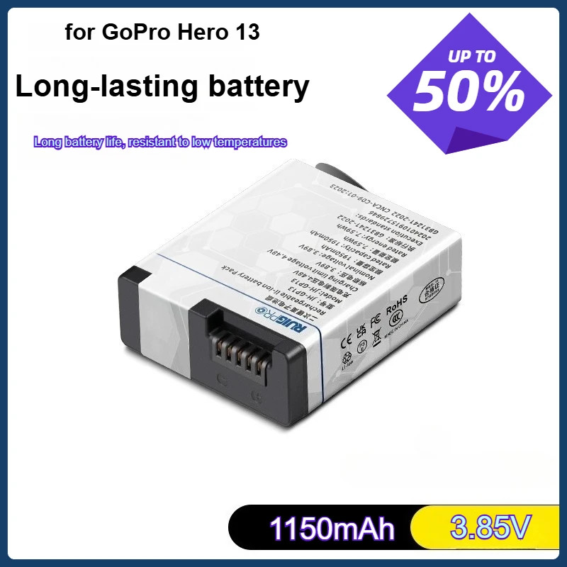 

1100mAh for Gopro13 Battery GOPRO12/11/10/9/8/7/6/5 Battery Charging Case for Extremely Cold-resistant Batteries