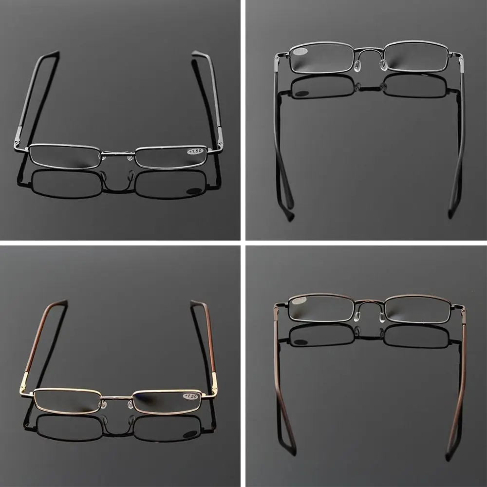 Bequeme Lesebrille mit Augenschutz, ultraleichte quadratische Metallbrille, Hyperopie-Brille, Büro
