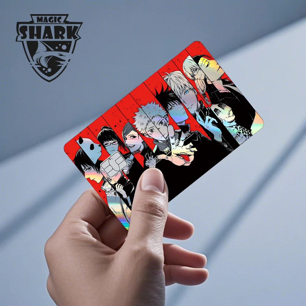 Magic Shark Cool J-Jujutsu K-Kaisen Anime Laser Holographic Itadori Yuji Gojo Satoru Credit Debit Bank Card Sticker Film Skin – Detail 17