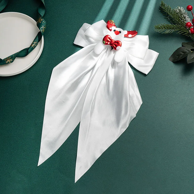 2024 Christmas Big Bow Hair Clip Red Clip Headband Hair Rope Women\'s Hair Clip Back of Head Black Hair Accessory