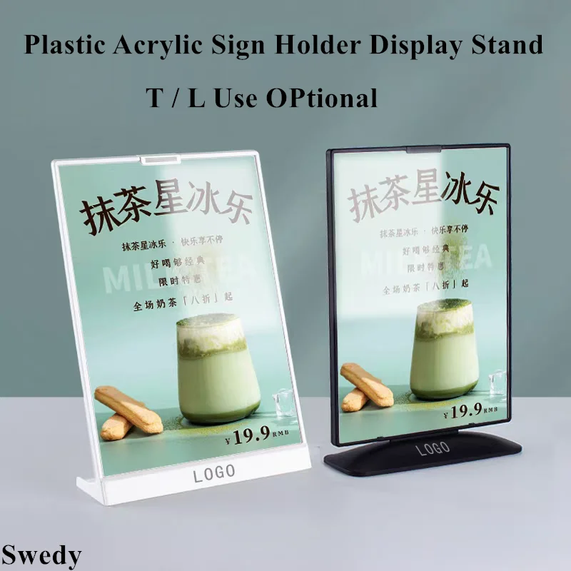 5 PCS A6 105X148MM Acrylic Menu Display Stand L-Shaped Vertical High-End Plastic Wine Catalog Menu Name Card Board Sign Holder